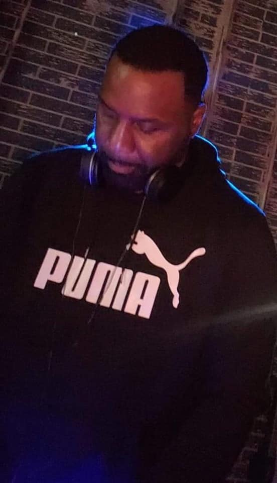 DJ behind the decks
